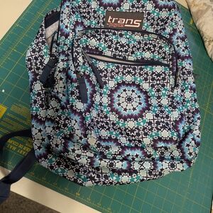 Jansport Geometric Blue and Black Backpack